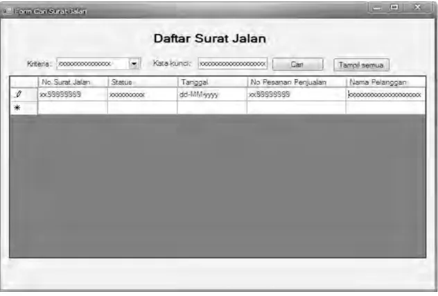 Gambar 4.111 Window “Cari Surat Jalan” 