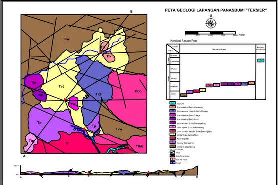 Gambar 2. Peta Geologi Daerah Penelitian  (Modifikasi Setiawan dkk, 2010)  TINJAUAN GEOLOGI 
