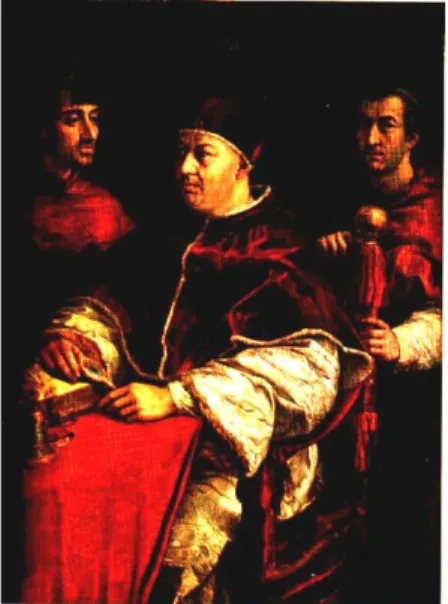 Gambar  2,  Raphael.  ‘Pope  Leo  X  with  His  Nephews  Cardinal  Giulio  de’  Medici  and  Luigi  de’ Rossi
