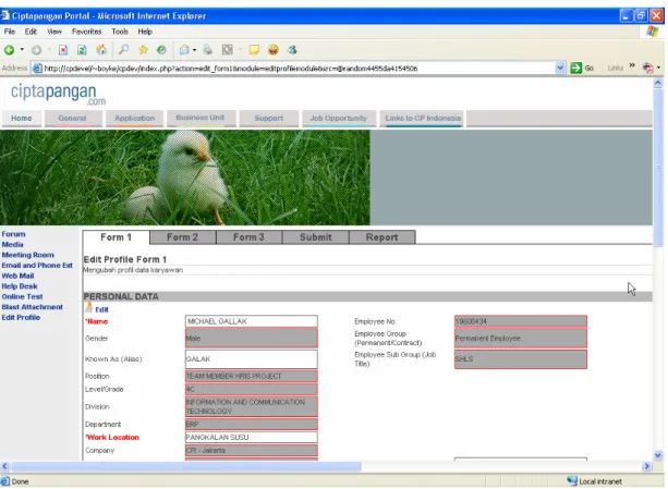 Gambar 3.1 Tampilan Utama Edit Profile 