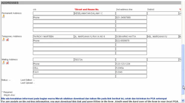 Gambar 3.4 Tampilan infotype Addresses 