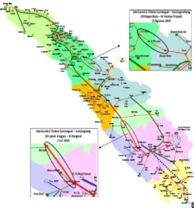 Gambar 1. Peta Kelistrikan Subsistem Sumatera  Bagian Utara (Sumbagut) dan Subsistem Sumatera 