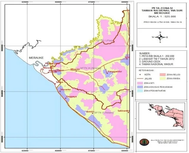 Gambar 1. Lokasi penelitian di TN Wasur Papua    Figure 1. Research sites in Wasur National Park Papua 