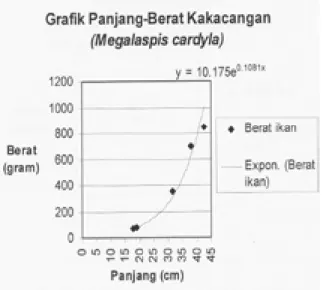 Grafik 5. Berat – panjang ikan layur