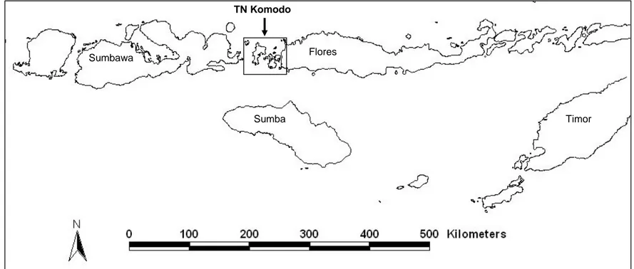 Gambar 3. Peta posisi TN Komodo di kawasan bioregion Sunda kecil