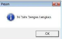 Gambar 5.6 Kotak Pesan Error Data Konsumen