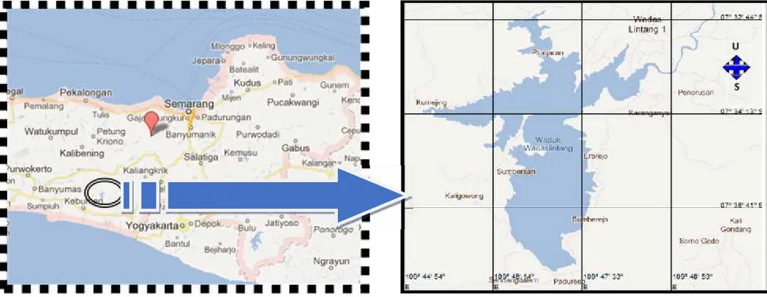 Gambar 1. Daerah Lokasi Penelitian Waduk Wadaslintang Jawa Tengah 2013