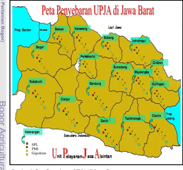 Gambar 9. Peta Penyebaran UPJA di Jawa Barat 