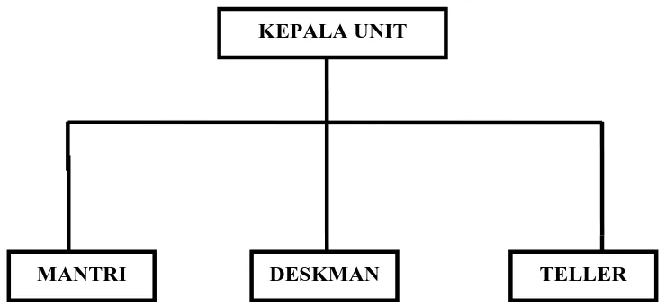 Gambar 3.1 Struktur organisasi  Sumber : PT. Bank Rakyat Indonesia (Persero), Tbk Unit Sumber Nongko - Medan   