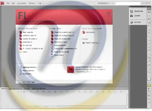Gambar 2.1 Tampilan Start Page Adobe Flash CS4 