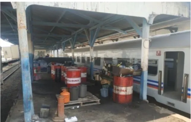 Gambar 4. 9 Tempat Penyimpanan Sementara Limbah Pelumas (oli) bekas di  Stasiun Lempuyangan 