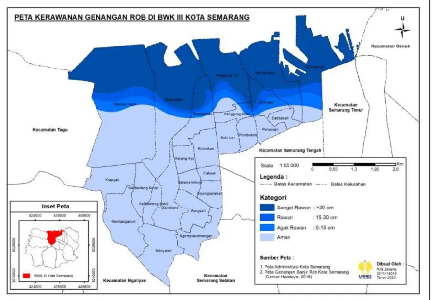 Gambar 4.3 Peta Kerawanan Genangan Rob di BWK III Kota Semarang