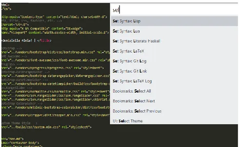 Gambar 2.5 Gambar Command Pallate Sublime Text  4) Distraction Free Mode 