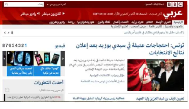Gambar 2. Situs BBC berbahasa Arab 