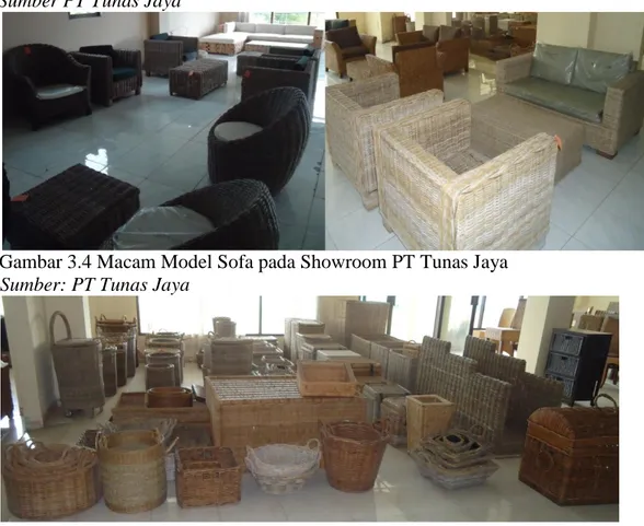 Gambar 3.4 Macam Model Sofa pada Showroom PT Tunas Jaya  Sumber: PT Tunas Jaya 