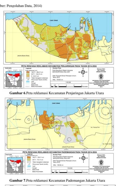 Gambar 6.Peta reklamasi Kecamatan Penjaringan Jakarta Utara 