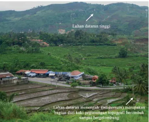 Gambar 4. Lahan dataran tinggi berlereng curam tidak sesuai untuk pertanian tanaman semusim sensitif terhadap longsor.