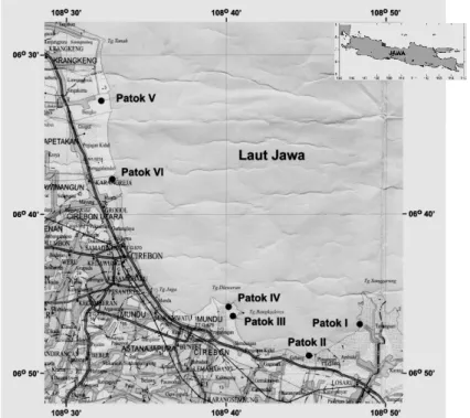 Gambar 1. Lokasi penelitian, pesisir Cirebon, Jawa Barat. 