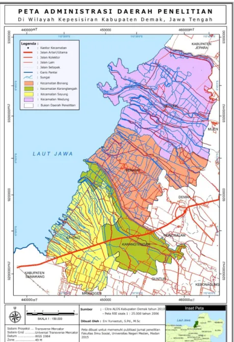 Gambar 1. Peta Administrasi Wilayah Kepesisiran Kabupaten Demak 