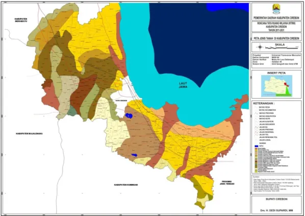 Gambar 2.3.Peta Jenis tanah di Kabupaten Cirebon  2.1.1.4.  Sumber Daya Air (Hidrologis)