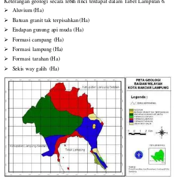 Gambar 10  Peta geologi bagian wilayah Kota Bandar Lampung 