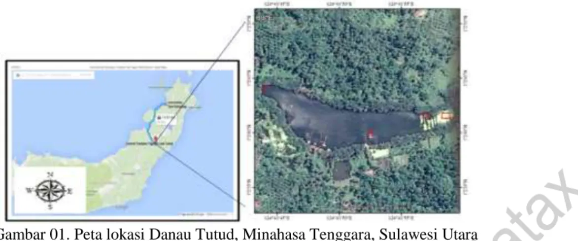 Gambar 01. Peta lokasi Danau Tutud, Minahasa Tenggara, Sulawesi Utara 