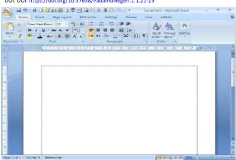 Gambar 1.Tampilan Microsoft Word  Keterangan : 
