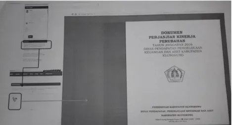 Gambar 2.4.  Print  Screen  Perjanjian  Kinerja  Perubahan  Dinas  Pendapatan  Pengelolaan  Keuangan dan Aset Kabupaten Klungkung Tahun 2016