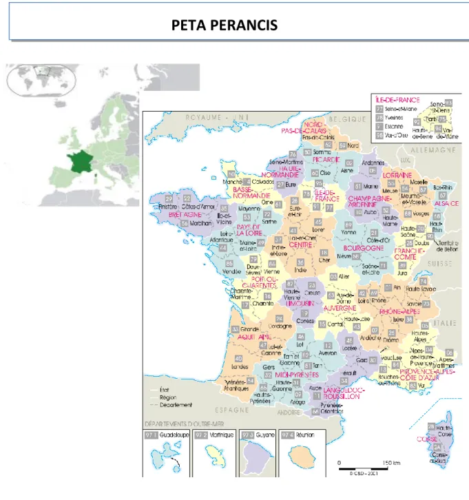 Gambar  1 Peta Perancis  Sumber : www.cartesfrance.fr 