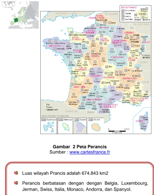 Gambar  1 Peta Perancis  Sumber : www.cartesfrance.fr 