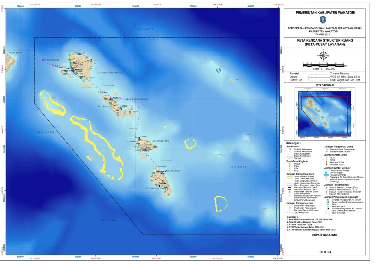 Gambar 2.2 : Peta Rencana Struktur Ruang Kabupaten Wakatobi 