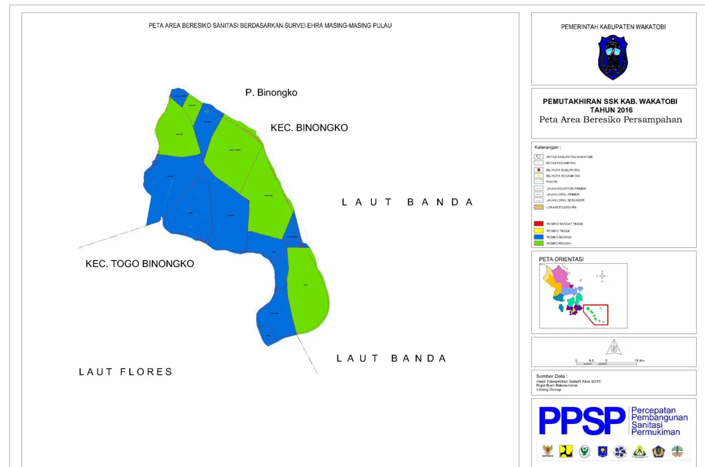 Gambar 2.8.d  : Peta Area Beresiko Sampah ( Kecamatan Binongko dan Togo Binongko ) 