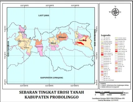 Gambar 4. Tingkat bahaya erosi di tujuh kecamatan wilayah penelitian. 