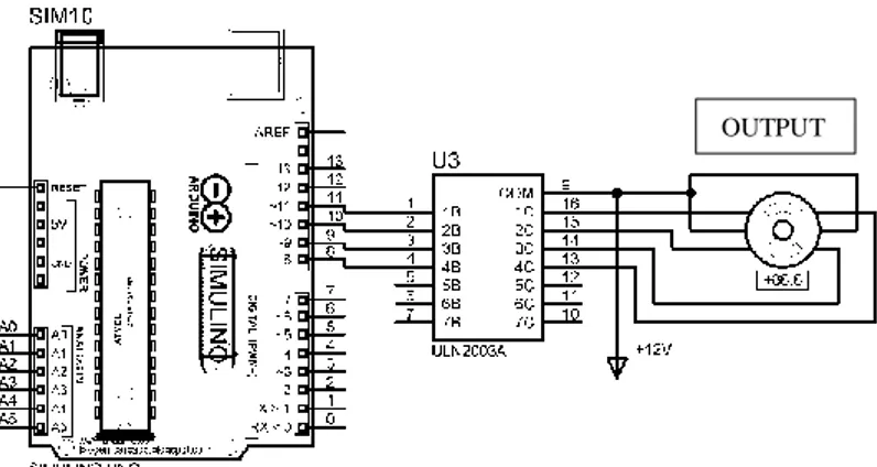 Gambar 3. 15 Rangkaian Motor Stepper  3.1.13  Perancangan Rangkaian Sensor PIR 