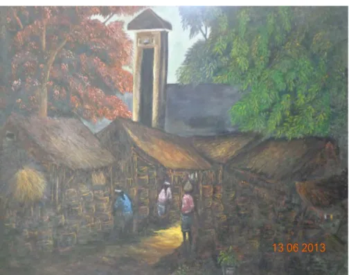 Gambar 16: Di Pojok Dinding Pasar  100cm x 125cm, oil on canvas 