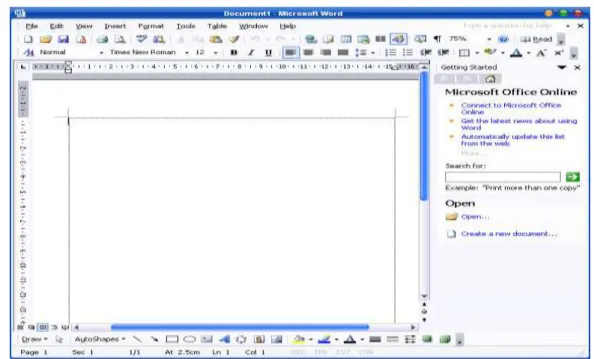 Gambar II.1 Tampilan Microsoft Office 2003  Sumber : Agus, 2004 