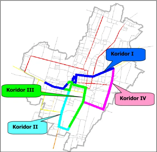 Gambar 5.6 Peta Usulan Koridor BRT di Kota Blitar Koridor I 