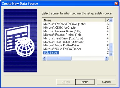 Gambar 5.9 Form Create New Data Source  4.  Pada  Form  Create  a  New  Data  Source  to  SQL 