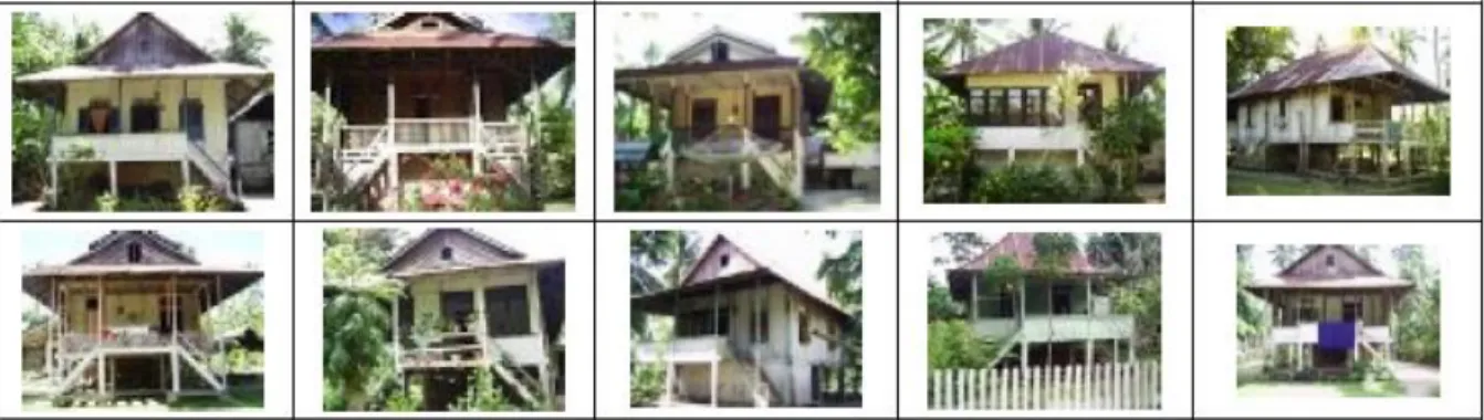 Gambar 1. Bentuk-bentuk rumah masyarakat Gorontalo (Sumber : Harley, 2012) 