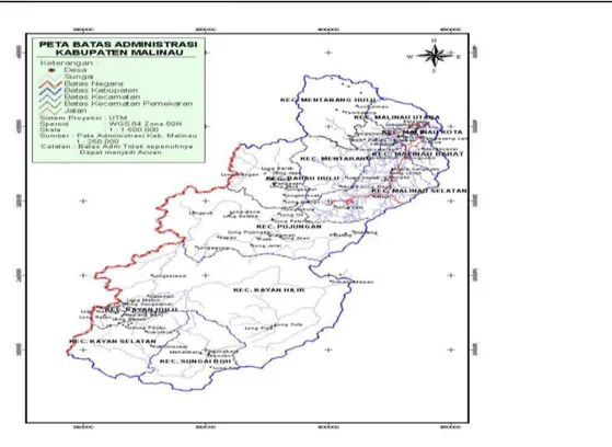 Gambar 1.2. Peta Administrasi Kabupaten Malinau 