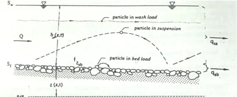 Gambar 2.6. Skema Angkutan Sedimen  (Walter, 1998) 