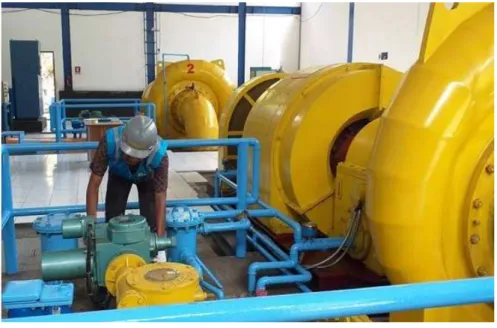 Gambar 3. Turbin dan Generator PLTM Ndungga Ende (Sindonews.com, 2019b) 