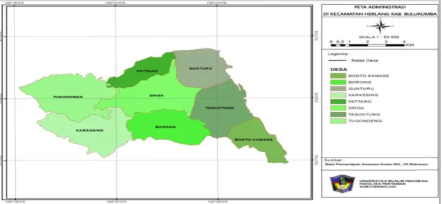 Gambar 1. Peta Administrasi Kecamatan Herlang 