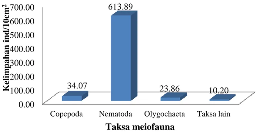Gambar 1. Komposisi total meiofauna di kawasan mangrove Desa Basilam Baru                       (Taksa lain = Ostracoda, Nemertina, Polychaeta dan Thermosbaenacae)