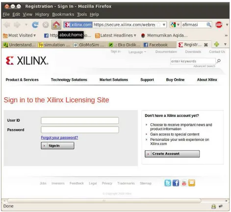 Gambar 15: Halaman registrasi software di Xilinx.com