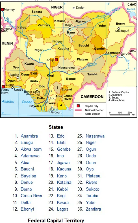 Gambar 2. Peta Negara Nigeria 
