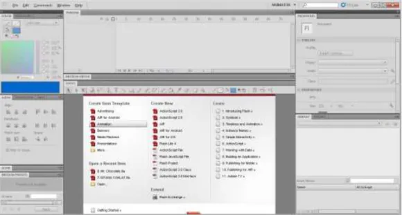Gambar II.1 Tampilan Awal Adobe Flash 
