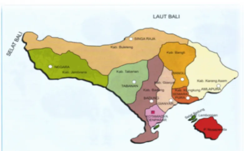Gambar 2.1 Peta Pulau Bali 