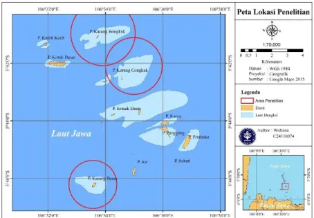 Gambar 1  Peta lokasi pengambilan contoh di Kepulauan Seribu 