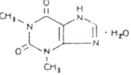 Gambar 3. Struktur molekul teofilin (Anonim, 1995) 